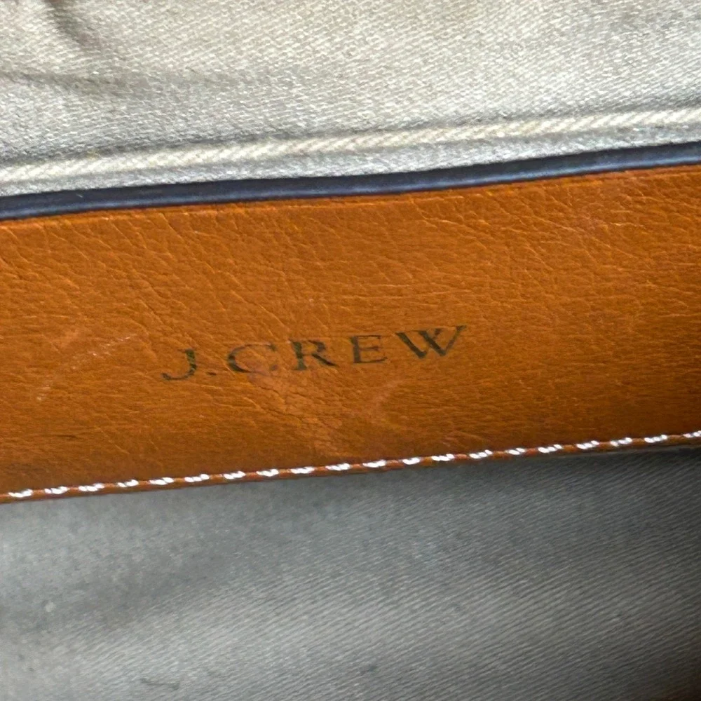 J.Crew Bucket Bag Womens Small Brown Solid Leather Ring Handle Crossbody H0515